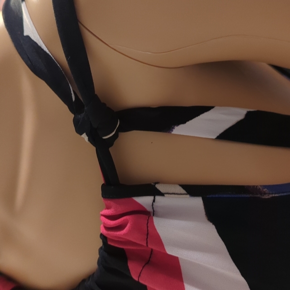 ALFANI Tunic Blouse Multi Colored with Silver Tassel Embellishment Petite Medium - Picture 8 of 10